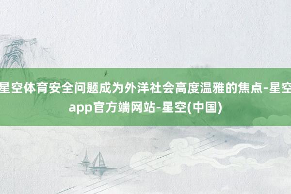星空体育安全问题成为外洋社会高度温雅的焦点-星空app官方端网站-星空(中国)