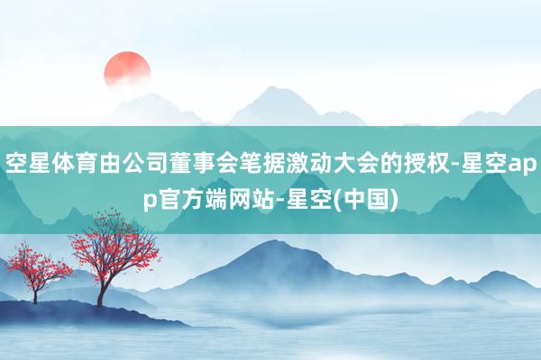 空星体育由公司董事会笔据激动大会的授权-星空app官方端网站-星空(中国)