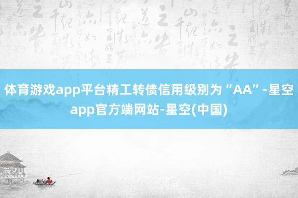 体育游戏app平台精工转债信用级别为“AA”-星空app官方端网站-星空(中国)