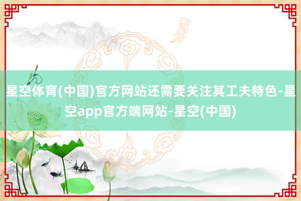 星空体育(中国)官方网站还需要关注其工夫特色-星空app官方端网站-星空(中国)